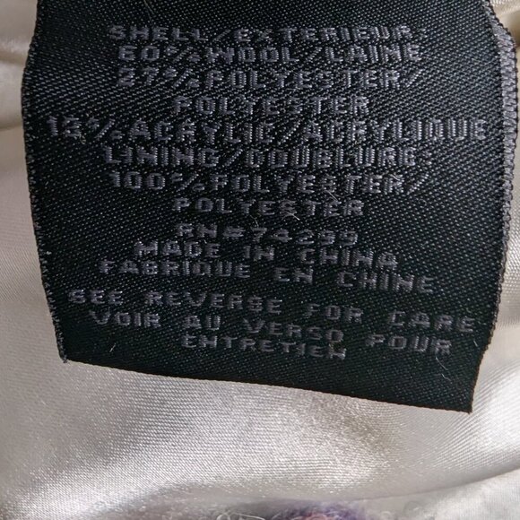 Steve Madden White Multicolor Wool High Pile Collared Coat - Picture 9 of 9